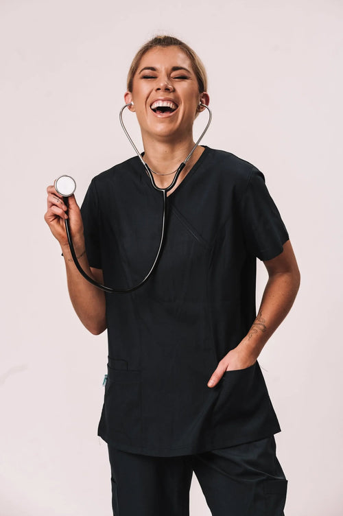 Softies Cambridge Women’s Premium Scrub Top CT01 in Black
