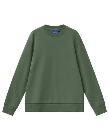 Unisex Air-layered CVC Crew Nech Sweater FL05 in Army
