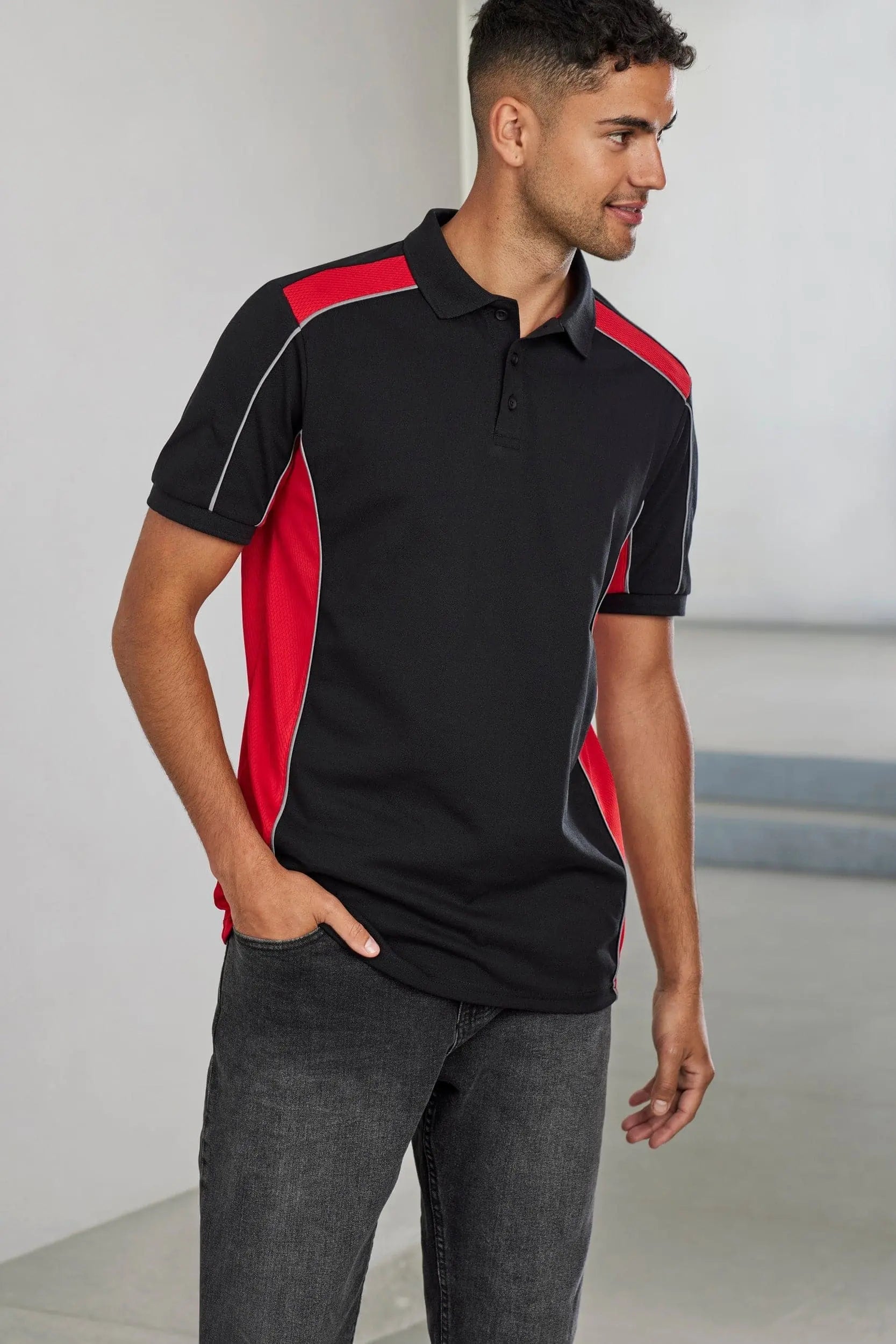 Biz Collection Unisex Grid Moto Polo Shirt P413US  Simply Scrubs Australia