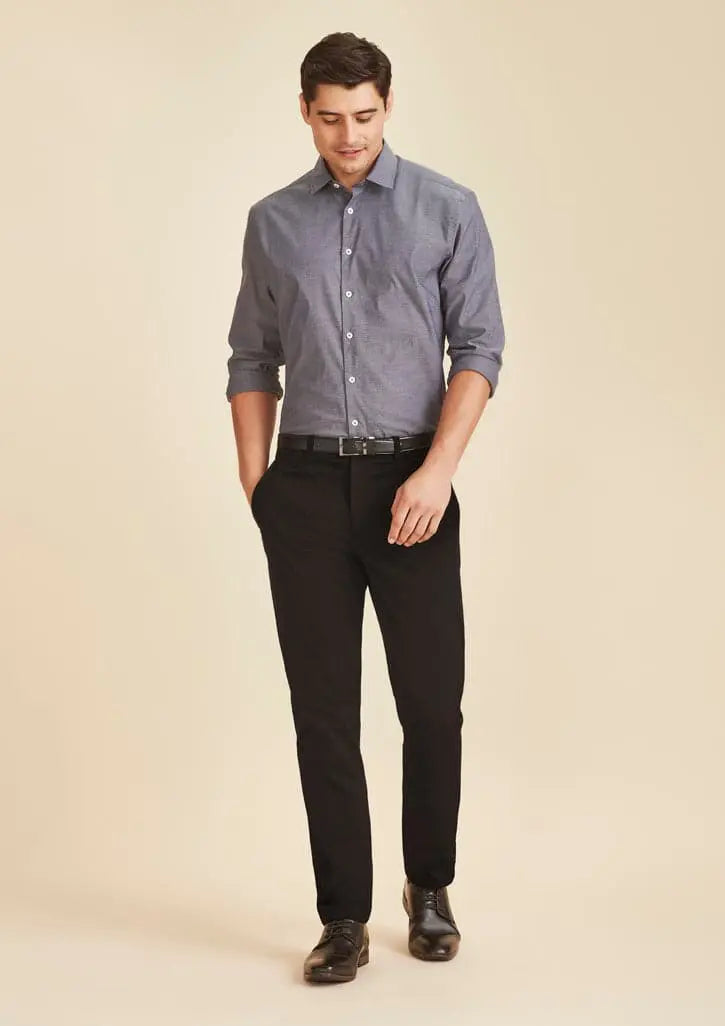 Biz Corporates Men's Traveller Modern Stretch Chino Pants RGP264M Black- Simply Scrubs Australia