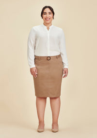 Biz Collection Traveller Womens Chino Corporate Skirt RGS264L - Simply Scrubs Australia