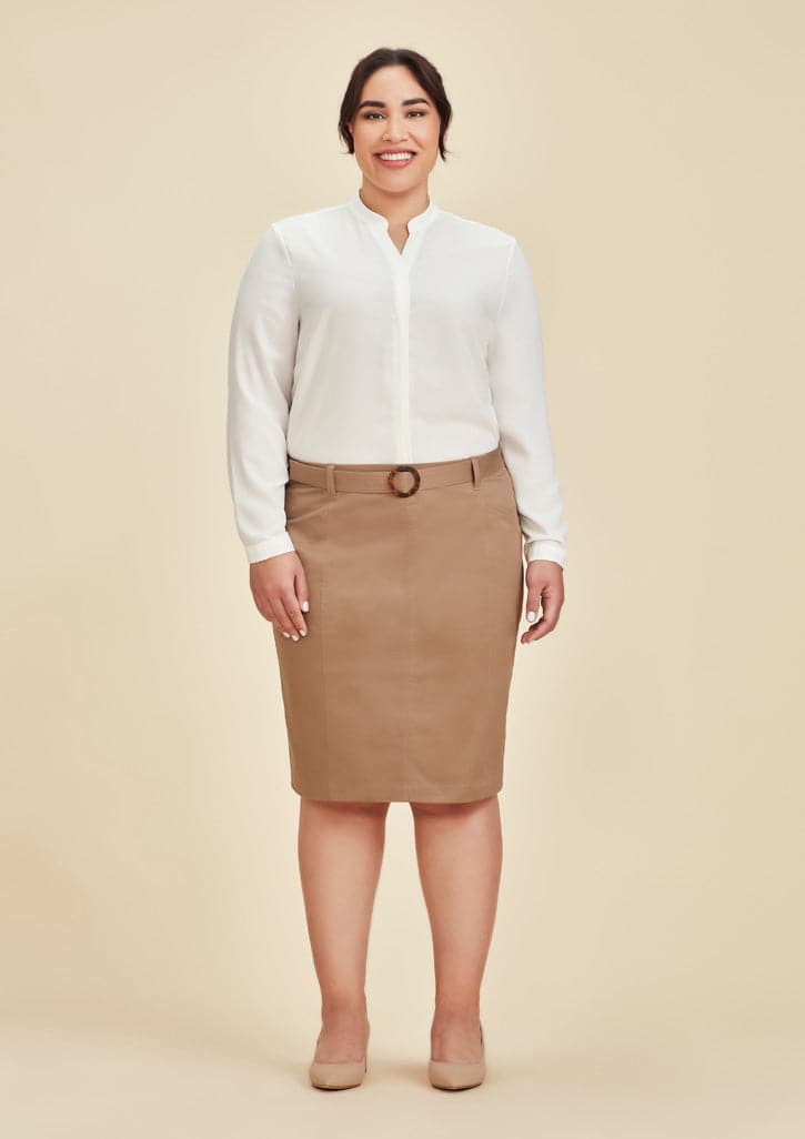 Biz Collection Traveller Womens Chino Corporate Skirt RGS264L - Simply Scrubs Australia