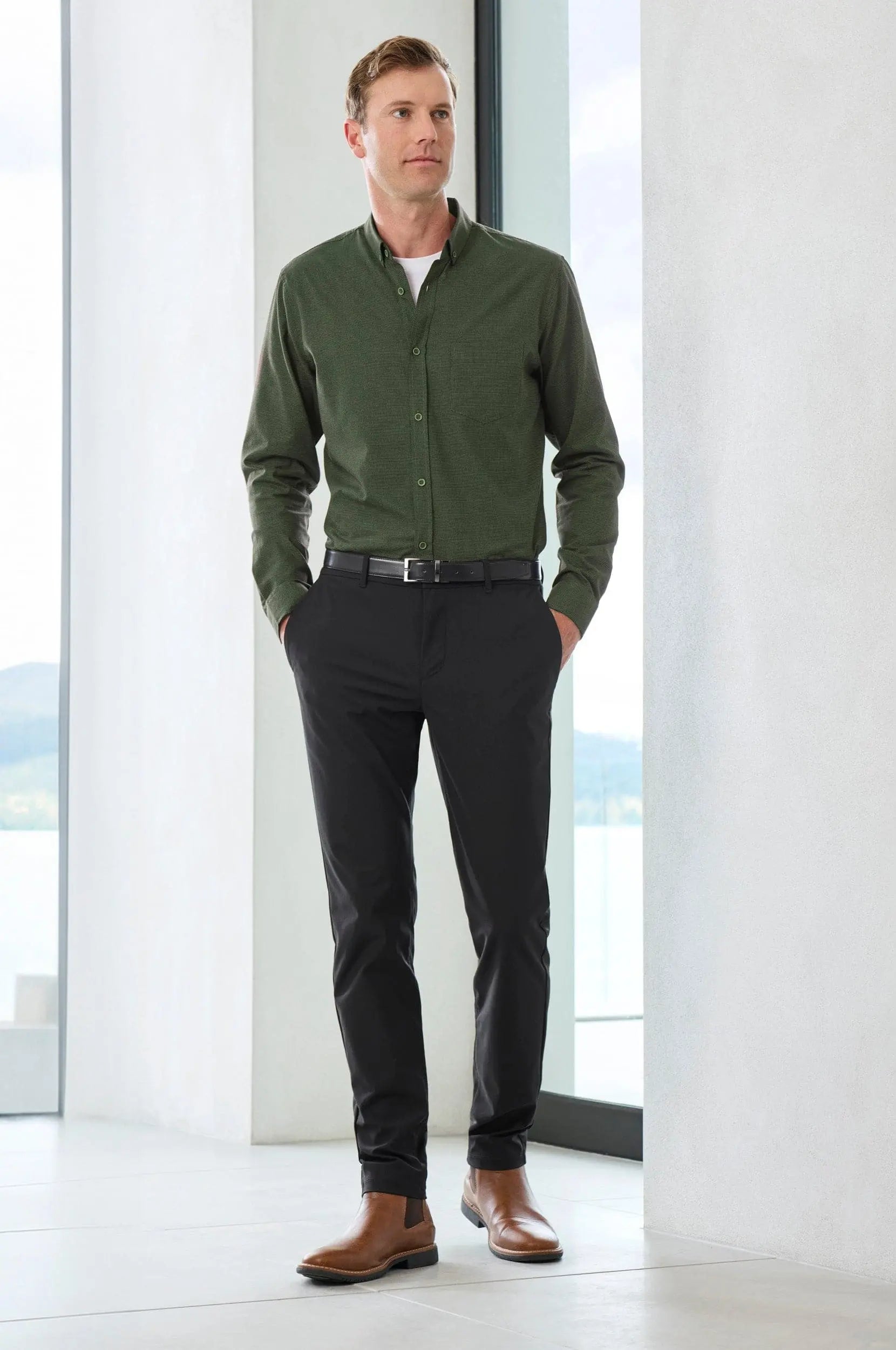 Biz Collection Men's Soul Long Sleeve Shirt S421ML  Simply Scrubs Australia