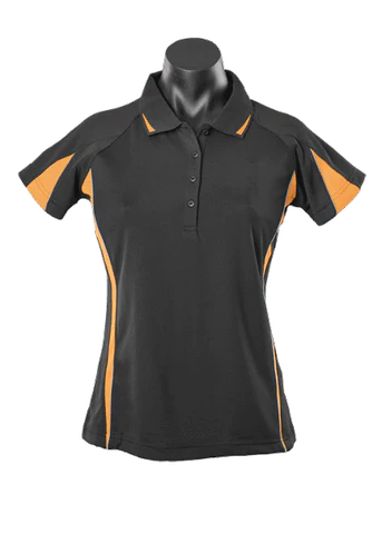 Aussie Pacific Casual Wear Black/Gold/Ashe / 8 AUSSIE PACIFIC eureka ladies polo shirt - 2304