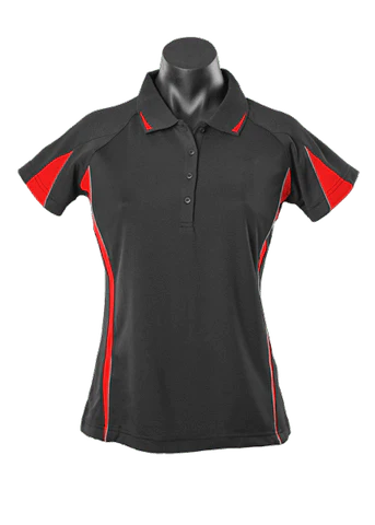 Aussie Pacific Casual Wear Black/Red/Ashe / 8 AUSSIE PACIFIC eureka ladies polo shirt - 2304