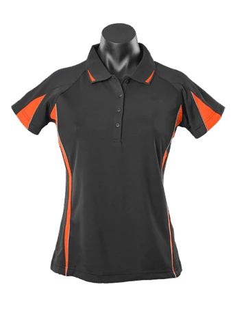 Aussie Pacific Casual Wear Black/Orange/Ashe / 8 AUSSIE PACIFIC eureka ladies polo shirt - 2304