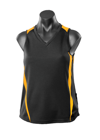 Aussie Pacific Casual Wear Black/Gold / 8 AUSSIE PACIFIC Eureka ladies singlet 2104