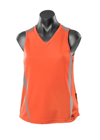 Aussie Pacific Casual Wear Orange/Charcoal / 8 AUSSIE PACIFIC Eureka ladies singlet 2104