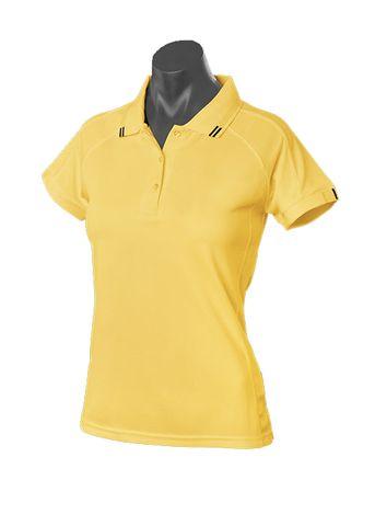 Aussie Pacific Casual Wear Canary/Black / 6 AUSSIE PACIFIC Flinders ladies polo shirt2308
