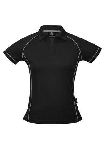 Aussie Pacific Casual Wear Black/Silver / 6 AUSSIE PACIFIC ladies endeavour polo shirt - 2310