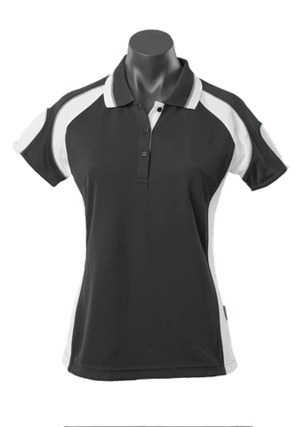 Aussie Pacific Casual Wear Black/White/Ashe / 8 AUSSIE PACIFIC ladies murray polo shirt - 2300