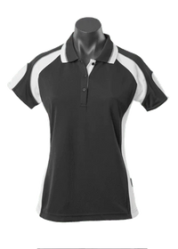 Aussie Pacific Casual Wear Black/White/Ashe / 8 AUSSIE PACIFIC ladies murray polo shirt - 2300