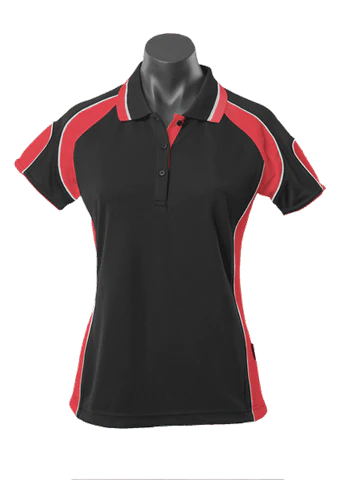 Aussie Pacific Casual Wear Black/Red/White / 8 AUSSIE PACIFIC ladies murray polo shirt - 2300