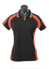 Aussie Pacific Casual Wear Black/Orange/White / 8 AUSSIE PACIFIC ladies murray polo shirt - 2300