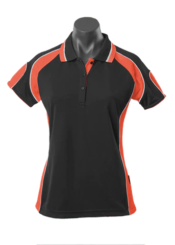 Aussie Pacific Casual Wear Black/Orange/White / 8 AUSSIE PACIFIC ladies murray polo shirt - 2300