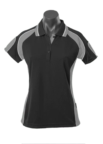 Aussie Pacific Casual Wear Black/Ashe/White / 8 AUSSIE PACIFIC ladies murray polo shirt - 2300