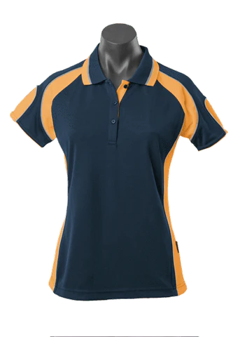 Aussie Pacific Casual Wear Navy/Gold/Ashe / 8 AUSSIE PACIFIC ladies murray polo shirt - 2300