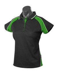 Aussie Pacific Casual Wear Black/Kawa Green/White / 6 AUSSIE PACIFIC ladies Panorama polo shirt - 2309