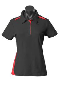 Aussie Pacific Casual Wear Black/Red / 6 AUSSIE PACIFIC ladies paterson polo shirt - 2305