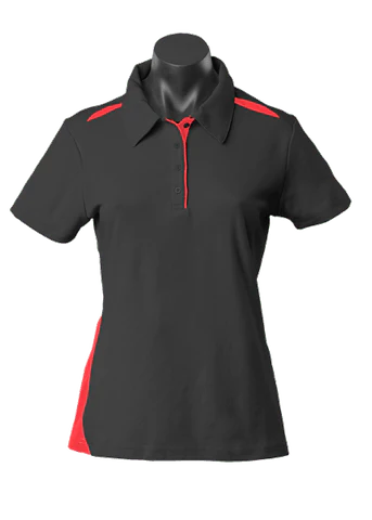 Aussie Pacific Casual Wear Black/Red / 6 AUSSIE PACIFIC ladies paterson polo shirt - 2305