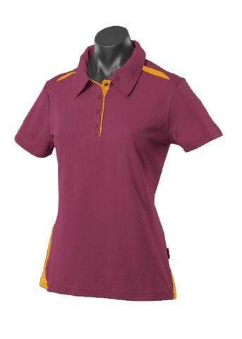 Aussie Pacific Casual Wear Maroon/Gold / 6 AUSSIE PACIFIC ladies paterson polo shirt - 2305