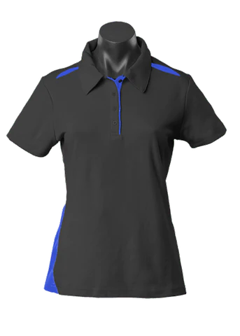 Aussie Pacific Casual Wear Black/Royal / 6 AUSSIE PACIFIC ladies paterson polo shirt - 2305