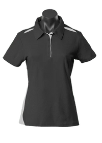 Aussie Pacific Casual Wear Black/Ashe / 6 AUSSIE PACIFIC ladies paterson polo shirt - 2305