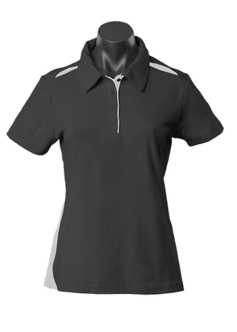 Aussie Pacific Casual Wear Black/Ashe / 6 AUSSIE PACIFIC ladies paterson polo shirt - 2305