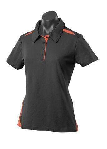 Aussie Pacific Casual Wear Black/Orange / 6 AUSSIE PACIFIC ladies paterson polo shirt - 2305
