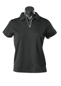 Aussie Pacific Casual Wear Black/White / 8-10 AUSSIE PACIFIC ladies yarra polo shirt - 2302