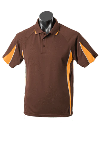 Aussie Pacific Casual Wear Chocolate/Gold/White / S AUSSIE PACIFIC men's eureka polo shirt 1304