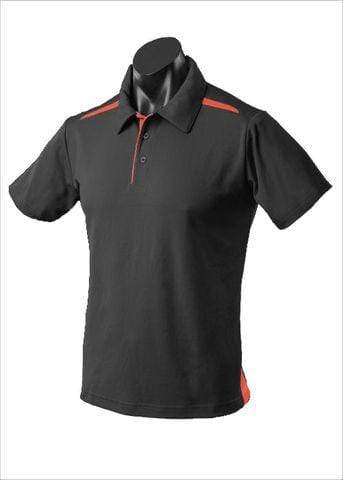 Aussie Pacific Casual Wear Black/Orange / S AUSSIE PACIFIC men's paterson corporate polo shirt 1305