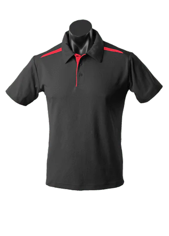 Aussie Pacific Casual Wear Black/Red / S AUSSIE PACIFIC men's paterson corporate polo shirt 1305