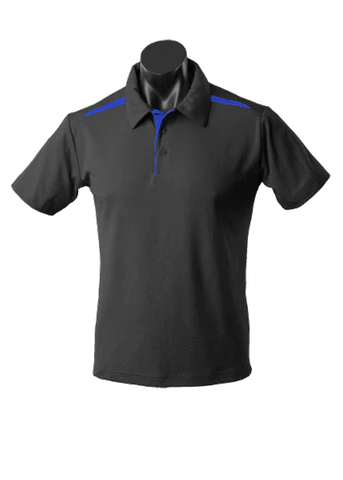 Aussie Pacific Casual Wear Black/Royal / S AUSSIE PACIFIC men's paterson corporate polo shirt 1305