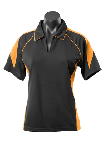 Aussie Pacific Casual Wear Black/Gold / 8 AUSSIE PACIFIC Premier ladies polo shirt - 2301