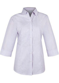 Aussie Pacific Corporate Wear White/Pink / 4 AUSSIE PACIFIC ladies Bayview 3/4 sleeve shirt 2906T