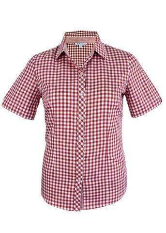 Aussie Pacific Corporate Wear Red/White / 4 AUSSIE PACIFIC ladies Brighton short sleeve shirt 2909S