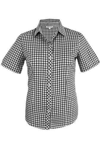 Aussie Pacific Corporate Wear Black/White / 4 AUSSIE PACIFIC ladies Brighton short sleeve shirt 2909S