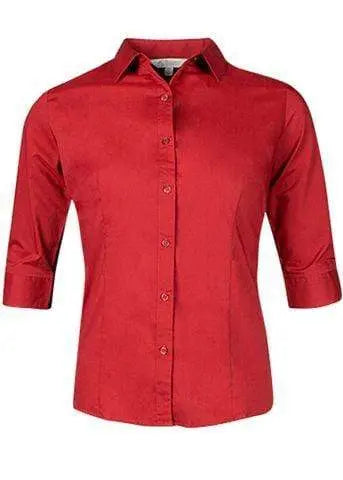 Aussie Pacific Corporate Wear Red / 4 AUSSIE PACIFIC LADIES MOSMAN 3/4 SLEEVE 2903T