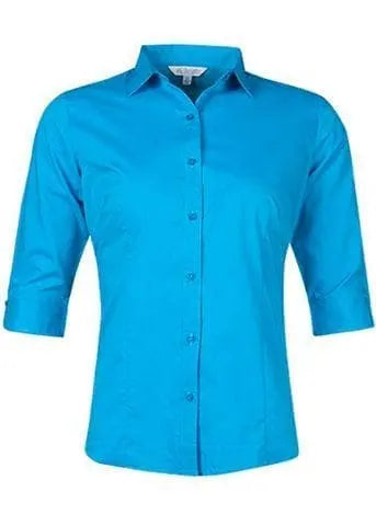 Aussie Pacific Corporate Wear Aqua / 4 AUSSIE PACIFIC LADIES MOSMAN 3/4 SLEEVE 2903T