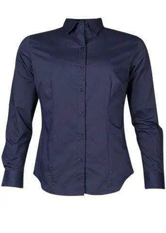 Aussie Pacific Corporate Wear Navy / 4 AUSSIE PACIFIC LADIES MOSMAN LONG SLEEVE 2903L