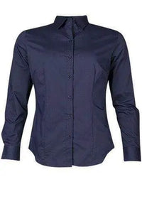 Aussie Pacific Corporate Wear Navy / 4 AUSSIE PACIFIC LADIES MOSMAN LONG SLEEVE 2903L