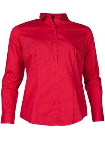 Aussie Pacific Corporate Wear Red / 4 AUSSIE PACIFIC LADIES MOSMAN LONG SLEEVE 2903L
