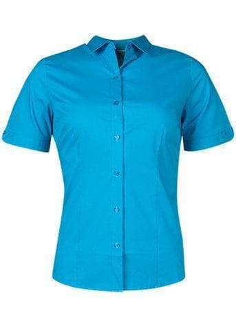 Aussie Pacific Corporate Wear Aqua / 4 AUSSIE PACIFIC LADIES MOSMAN SHORT SLEEVE 2903S