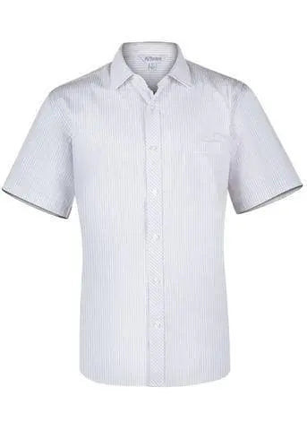 Aussie Pacific Corporate Wear White/Silver / XXS AUSSIE PACIFIC MENS BAYVIEW SHORT SLEEVE 1906S