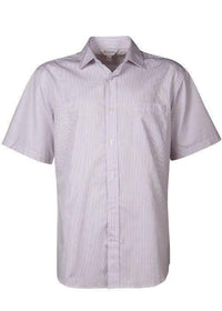 Aussie Pacific Corporate Wear White/Purple / XXS AUSSIE PACIFIC MENS henley short sleeve 1900s