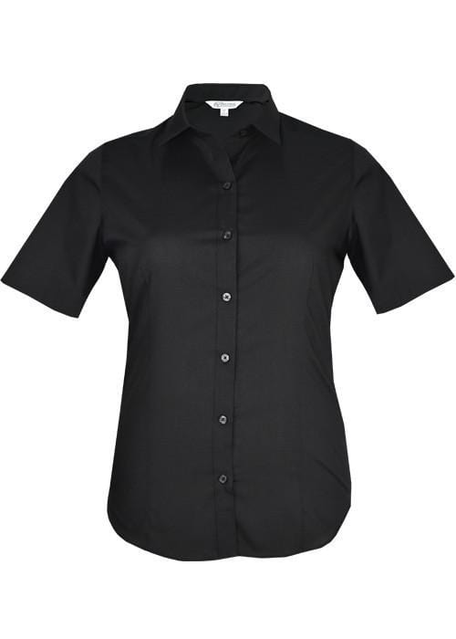 Aussie Pacific Corporate Wear Black / 4 AUSSIE PACIFICLADIES kingswood short sleeve 2910s