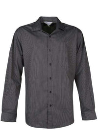 Aussie Pacific Corporate Wear Black/Silver / XXS AUSSIE PACIFICMENS henley long sleeve 1900l