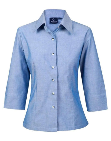 Benchmark Corporate Wear 8 BENCHMARK Ladies' Chambray 3/4 Sleeve BS04