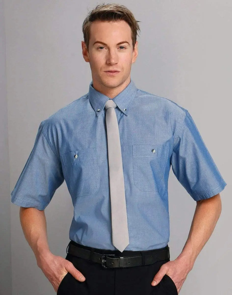 Benchmark Corporate Wear BENCHMARK Men's Chambray Short Sleeve BS03S